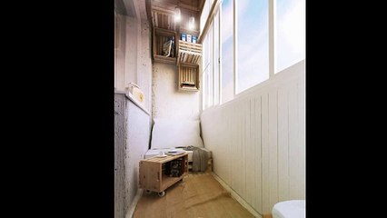 Интерьер маленького балкона с зоной отдыха