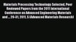 Book Materials Processing Technology: Selected Peer Reviewed Papers from the 2011 International