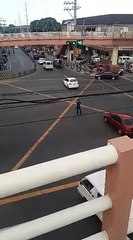 Dancing Police Officer on field