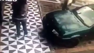 funny girl sit on car fell down and capture in my hidden camera....must watch and share............