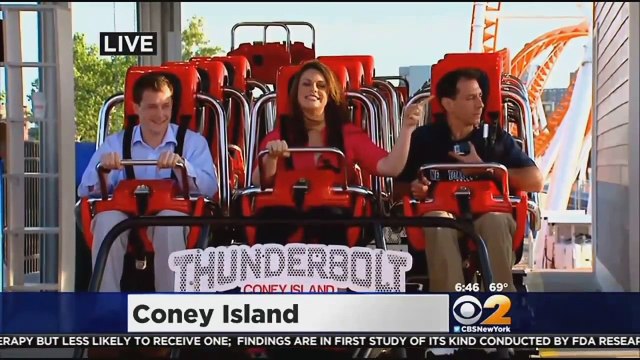 CBS 2s Alex Denis Rides Coney Islands Thunderbolt Roller Coaster