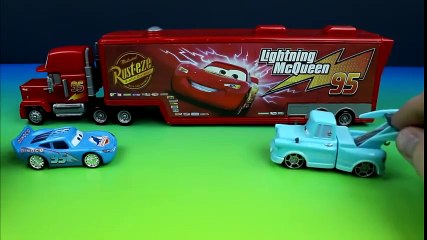 Disney Pixar Cars Lightning McQueen & Mater have fun with Modified Mack!