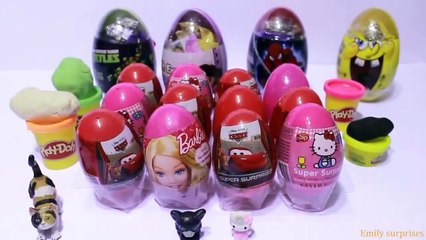 Play Doh Disney Frozen Peppa Pig Princess Barbie Kinder Surprise Eggs Mickey Mouse Spiderm