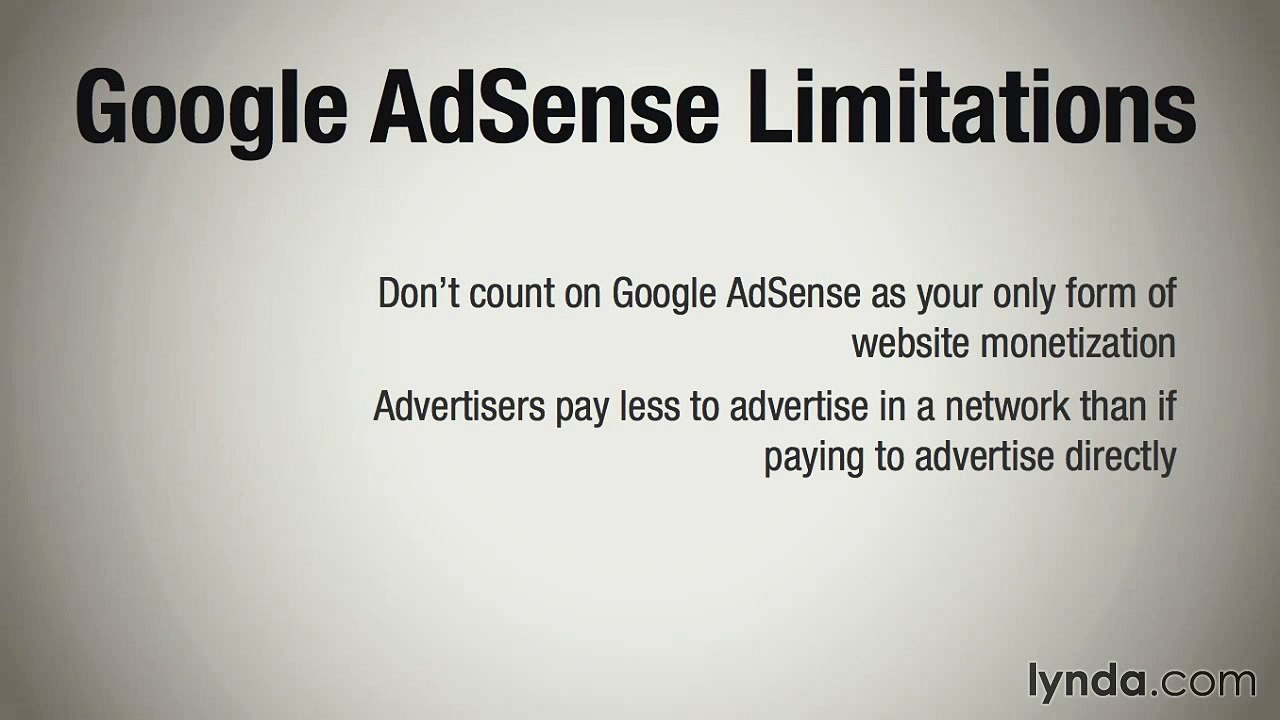Understanding limitations Google AdSense