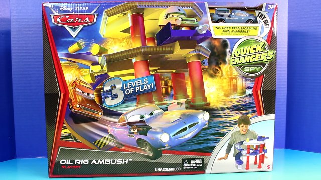 Disney Pixar Cars Oil Rig Ambush Playset Quick Rangers Finn Mcmissile Lemons Crabby Boat