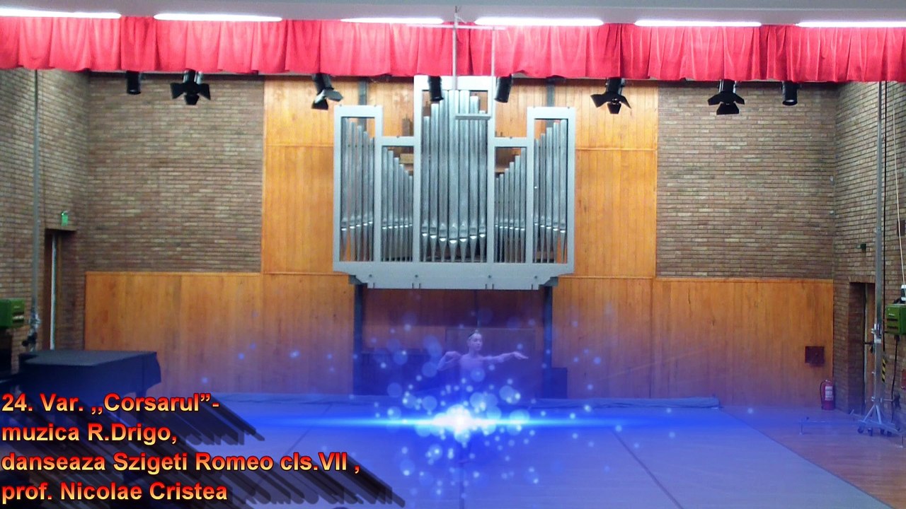 Var. ,,Corsarul”- muzica R.Drigo, danseaza Szigeti Romeo cls.VII , prof. Nicolae Cristea