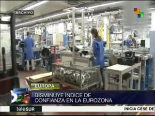 Disminuye índice de confianza en la eurozona