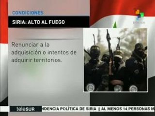 Compromisos a cumplir durante el cese al fuego en Siria