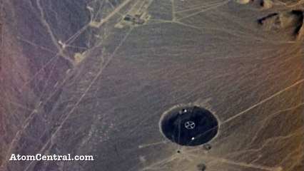 Aerial view of an atomic bomb explosion