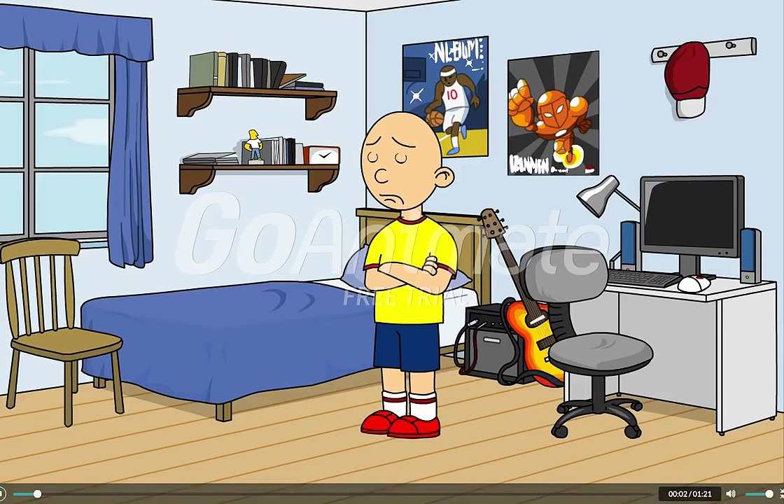 Caillou kisses Dora and gets grounded