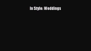 Read In Style: Weddings Ebook Free