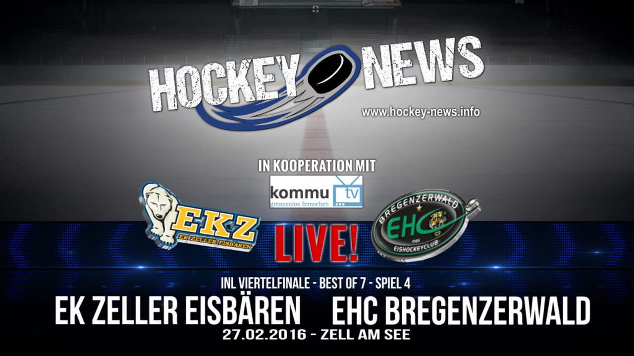 HN Live! EKZ Zeller Eisbären gegen EHC Bregenzerwald - 27.2.2016 um 19:15 Uhr