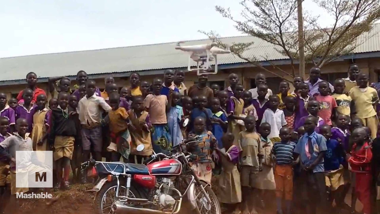 Watch a group of adorable kids see a drone for the first time