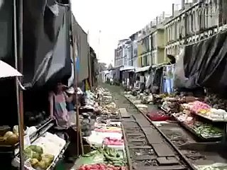 Oh No !!! Train in Market - Amazing