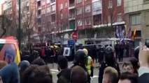 Tense scenes between Real Madrid fans & police at the Santiago Bernabeu after Atleti loss