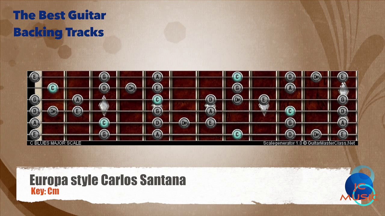 Europa -Carlos Santana Guitar Backing Track guitar map scale