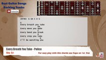 Every Breath You Take - The Police Guitar Backing Track with scale, chords and lyrics