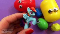 Disney Frozen My Little Pony Opening 10 Face Surprise Eggs Minions Cars Toys