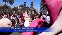 Massive Body Parts Stroll Through Streets of Santiago, Chile