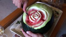 How to do fruit carving - Watermelon roses