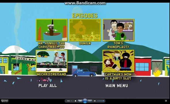 South Park The Complete First Season Disc 3 DVD Menu