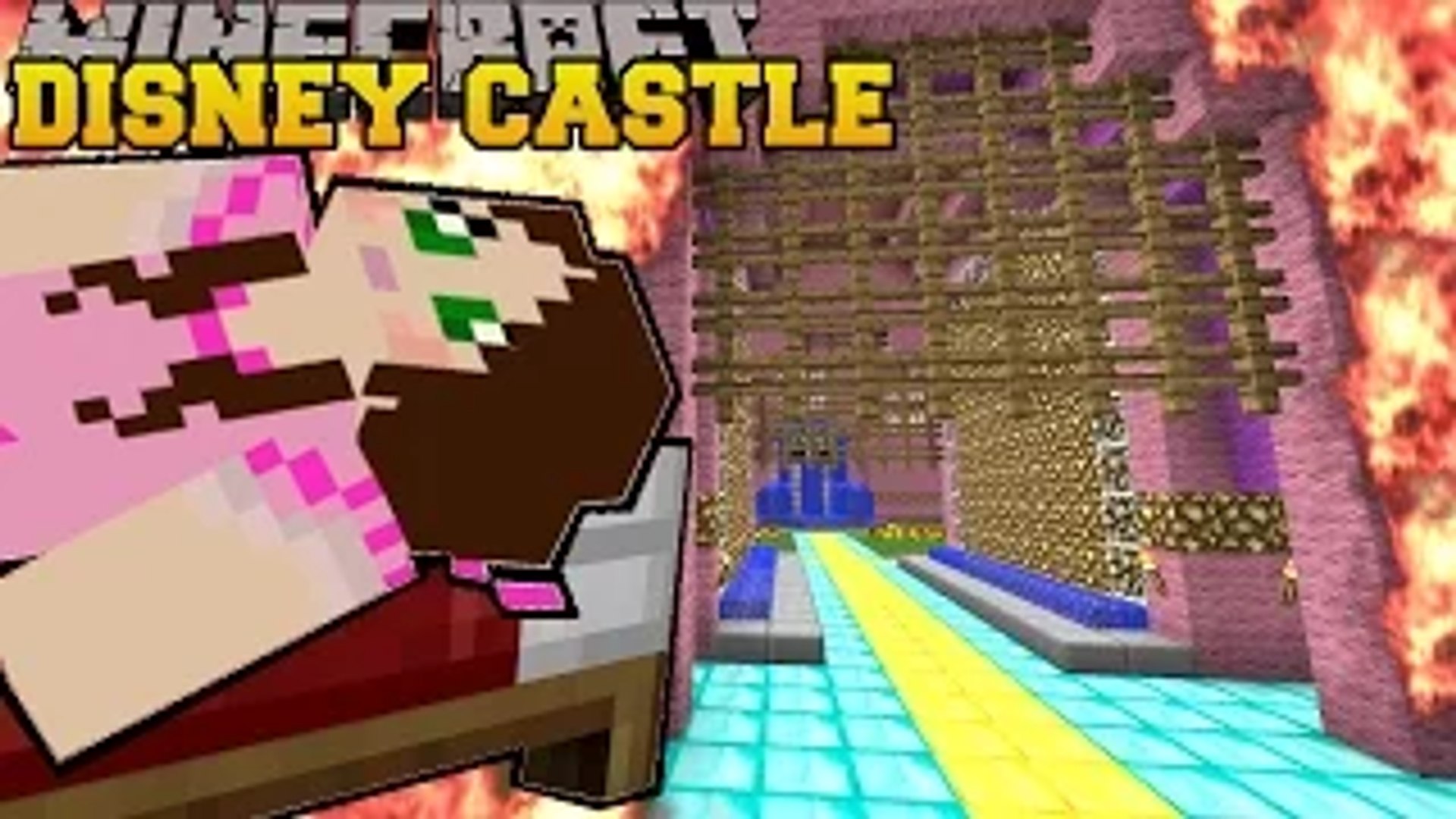 ⁣PopularMMOs PAT AND JEN Minecraft: BURNING DISNEY CASTLE Mini-Game GamingWithJen