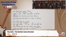 Hey Jude - The Beatles (Jazzy Version) Guitar Backing Track with scale, chords and lyrics