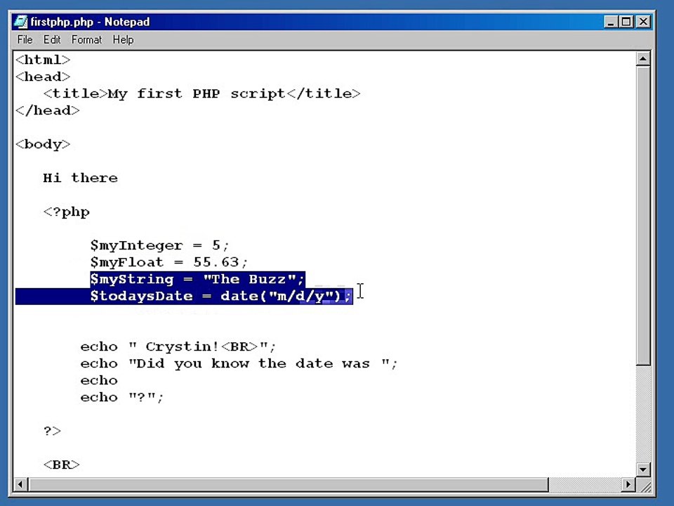 [VIDEO TUTORIAL] PHP & MySQL (Course 05 Intro to Variables)