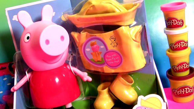 Peppa Pig Raincoat Doll Rainy Day Play-Doh Muddy Puddles Surprise Eggs Huevos Sorpresa