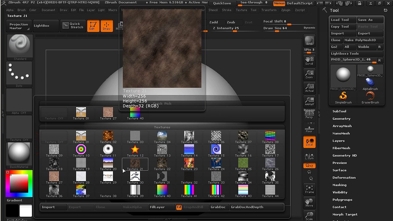 15 Using textures - Introduction to ZBrush 4R7