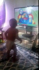 Dancing to Mickey Mouse Clubhouse Hotdog Dance