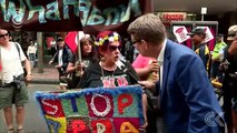 John Campbell among the TPP protesters׃ RNZ Checkpoint