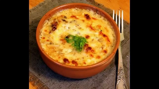 Грибной жульен из сушеных белых грибов