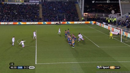 Free Kick Goal Juan Mata - Shrewsbury Town vs Manchester United