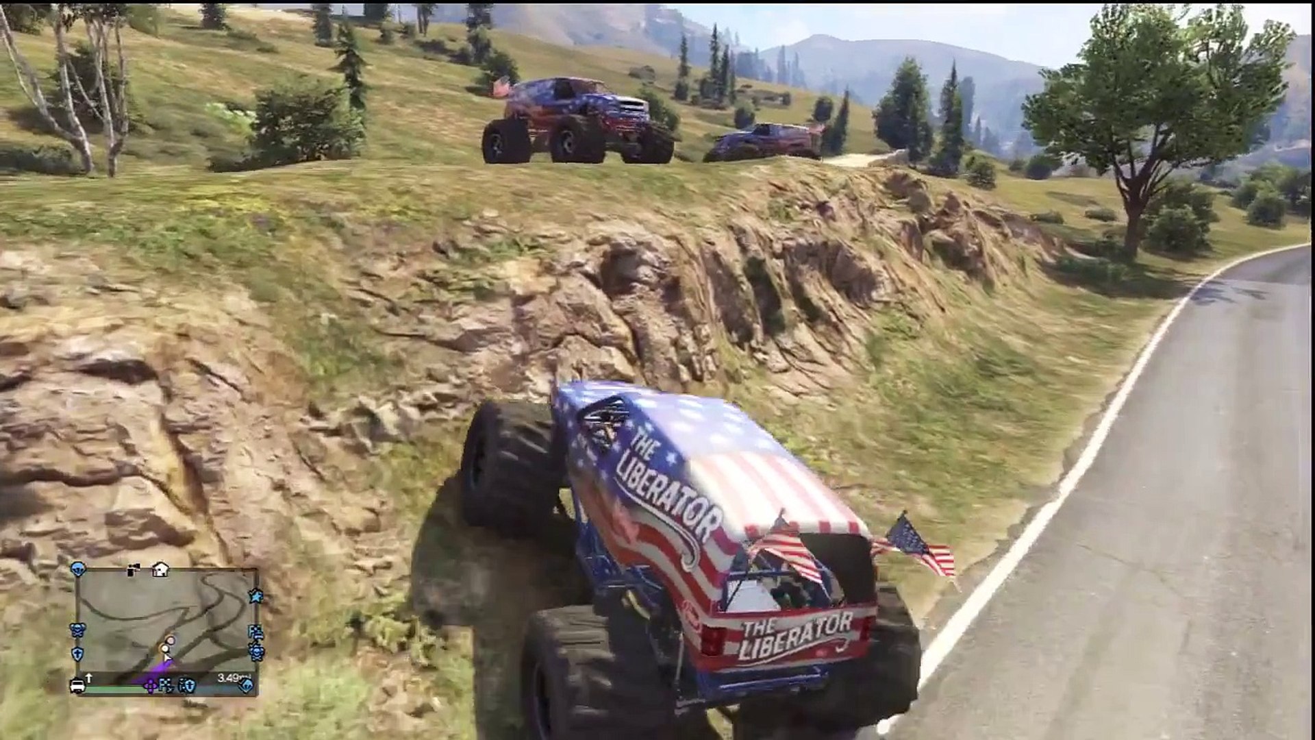 Gta 5 Online Liberator Backflip Banana Bus Steeling Jet Fighters With Monstertrucks Video Dailymotion