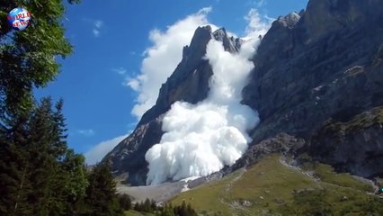 Enormous Avalanche Valley of Grindelwald in Switzerland