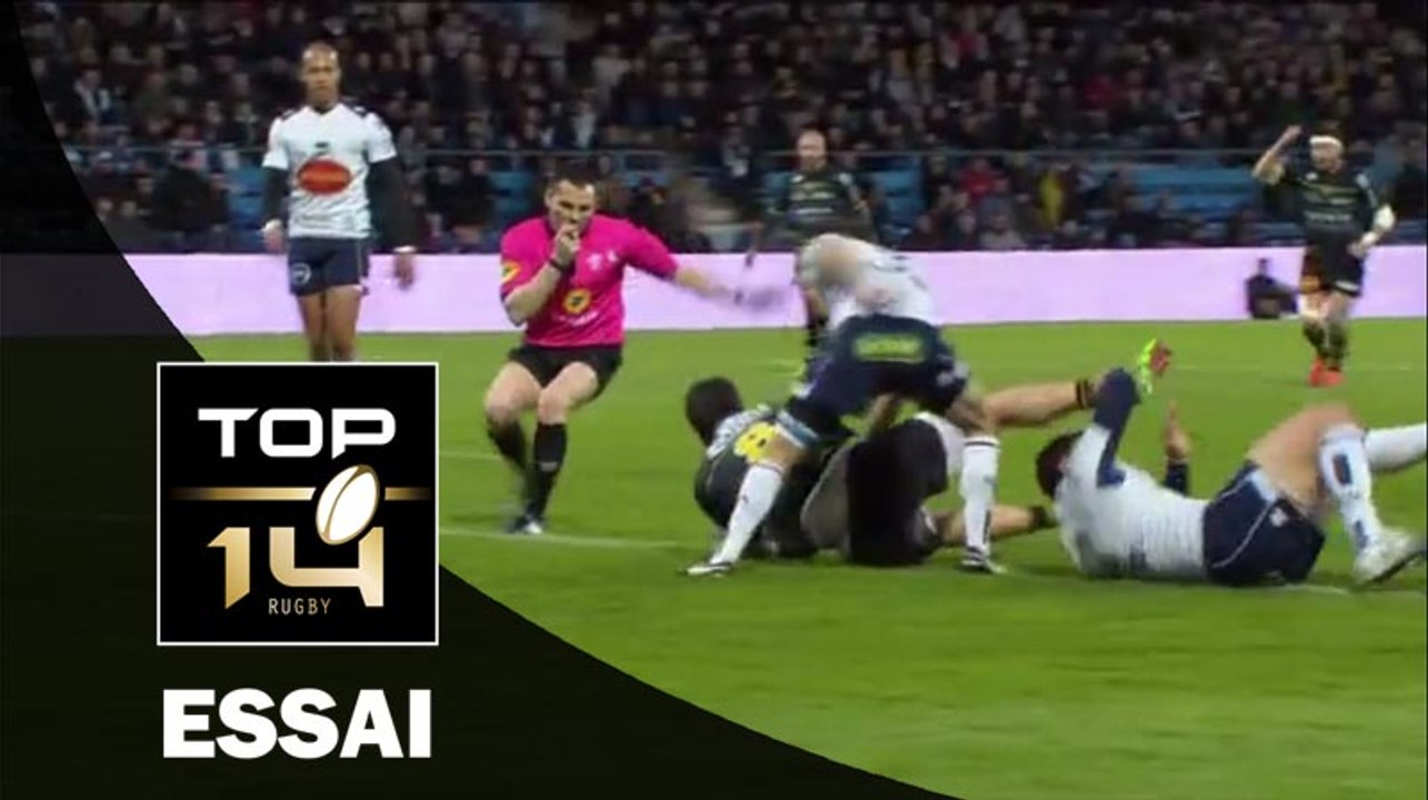 TOP 14 – Agen – La Rochelle : 31-27 –  Essai 1 Kevin GOURDON (AGE) – J16 – saison 2015-2016
