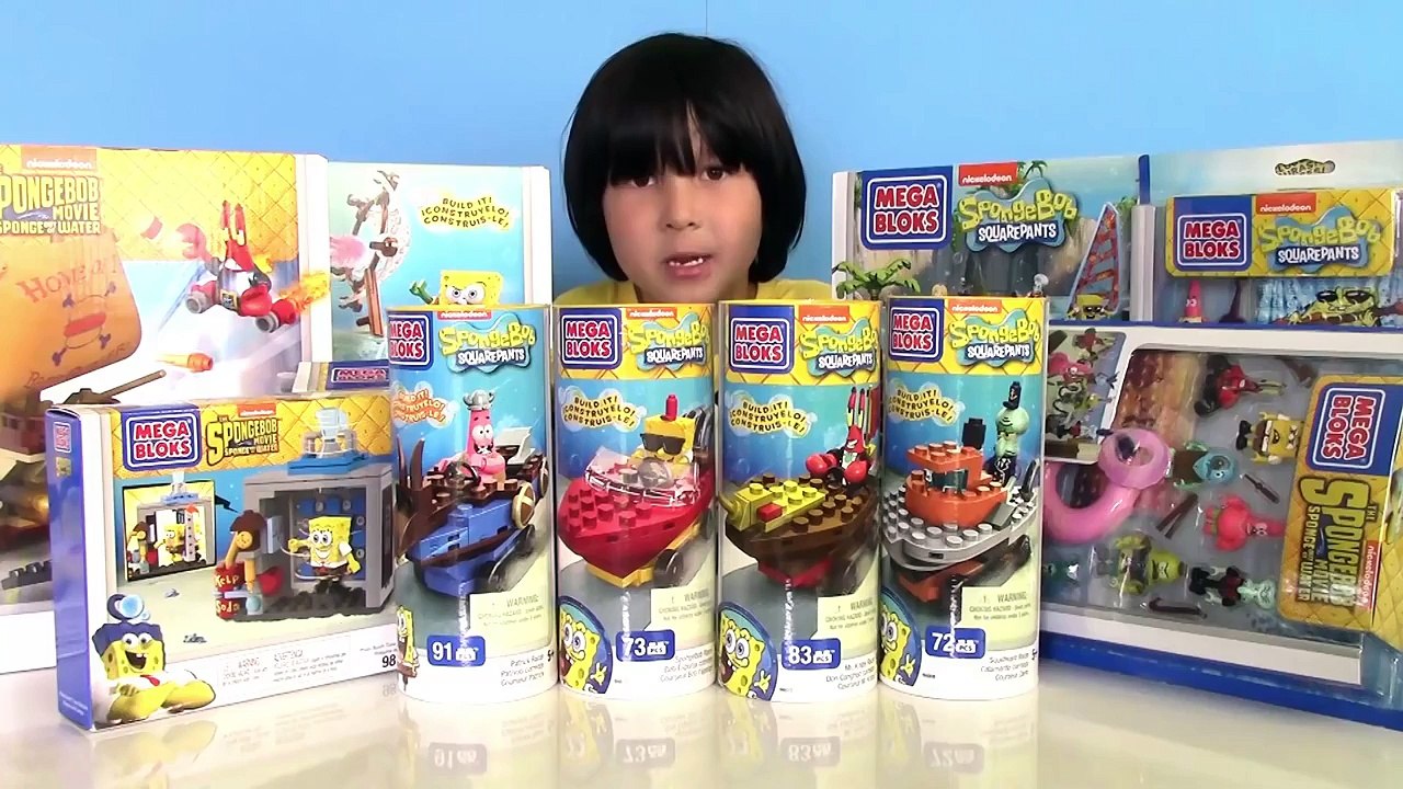 Spongebob Squarepants Sponge out of Water Movie MEGA BLOKS Toys Opening Review & GIVEAWAY