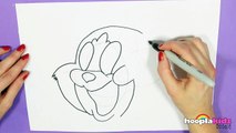 How To Draw TOM the Cat from TOM AND JERRY Cartoons - Easy Step by Step Drawing Tutorial for Kids
