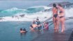 Australian Swimmers Swamped by Massive Waves