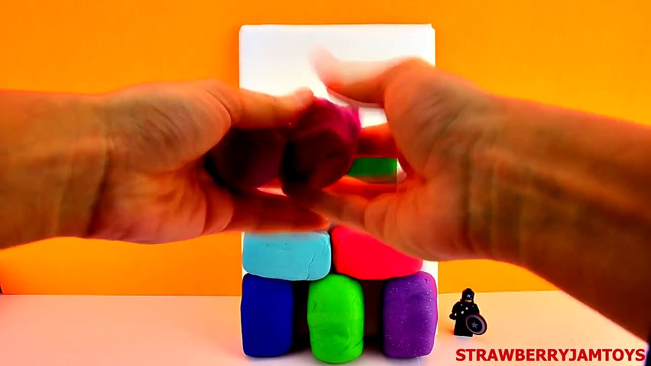 Hulk Play Doh Captain America Shopkins Spongebob Simpsons Cars 2 Surprise Eggs StrawberryJamToys