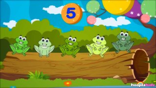 Five Little Speckled Frogs | Nursery Rhymes by HooplaKidz