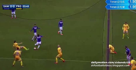 Fernando Amazing Shot Hits the Crossbar - Sampdoria v. Frosinone 28.02.2016 HD