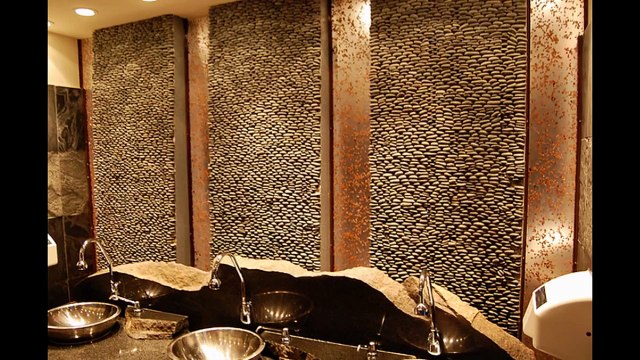 Отделка ванной комнаты морскими камушками