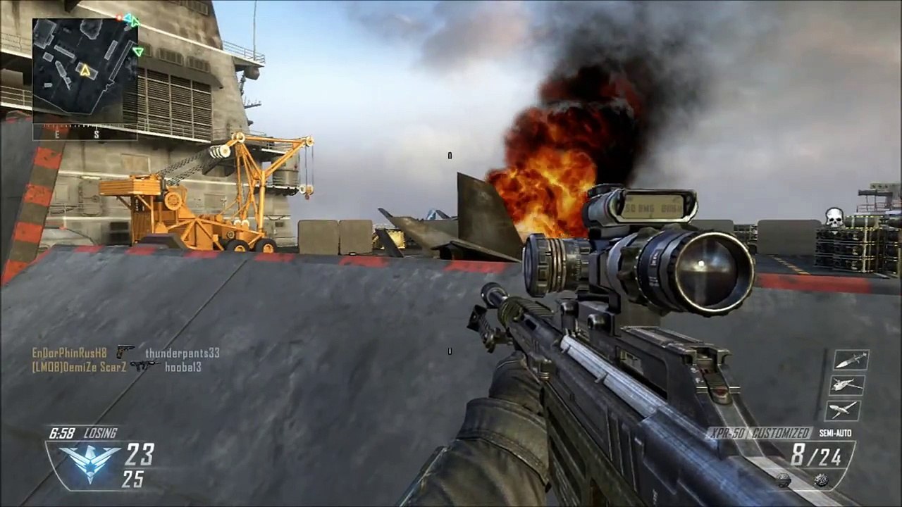 Call of Duty Black Ops 2 Multiplayer Sniping Gameplay Map Carrier
