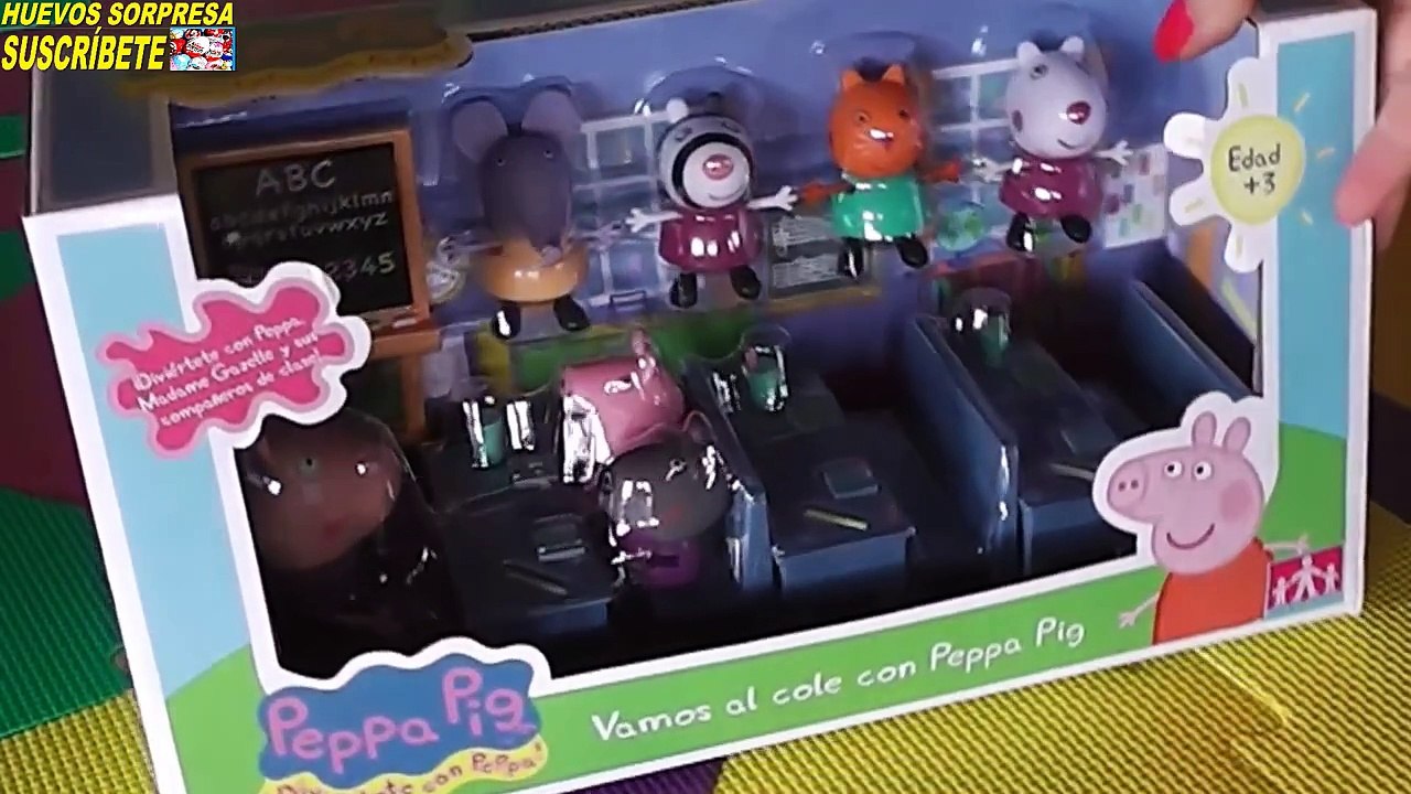 Juguete de Peppa Pig en español. Vamos al cole con Pepa la cerdita para niños y niñas