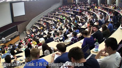 Zorro Kills Thief in Lecture Prank (with Mariachi Band), University of Michigan