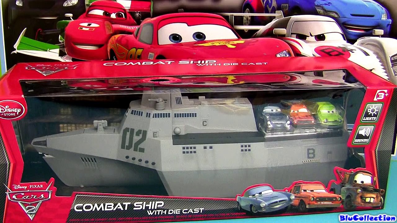 Cars 2 Combat Ship Playset with 3 Diecast Cars Tony Trihull Lights