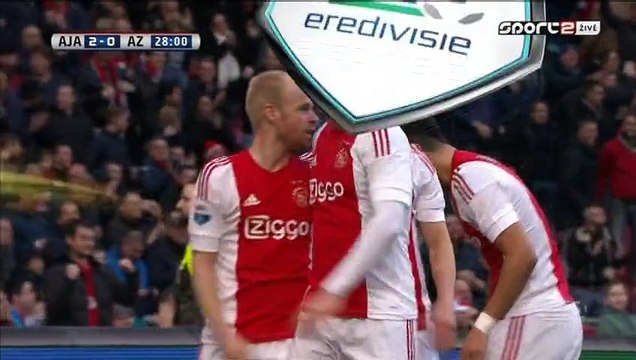 2-0 Davy Klaassen Goal Holland Eredivisie - 28.02.2016, AFC Ajax 2-0 AZ Alkmaar