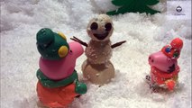 Игрушки Свинка Пеппа мультфильмы для детей холодный зимний день снеговик и горка Peppa Pig Toy